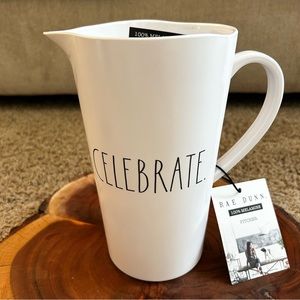 NWT Rae Dunn “Celebrate” Melamine Pitcher